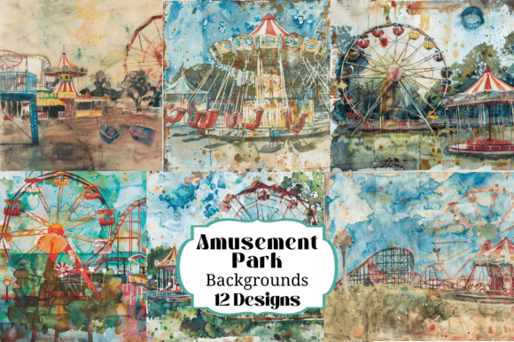 Amusement Park Watercolor Backgrounds: A Creative Toolkit