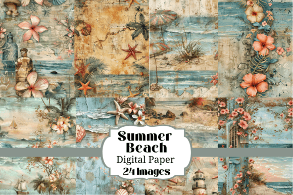 Bring the Coast to Your Craft Table with Summer Beach Junk Journal Backgrounds