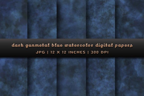 Deep Blue Textures: Exploring Gunmetal Watercolor Papers