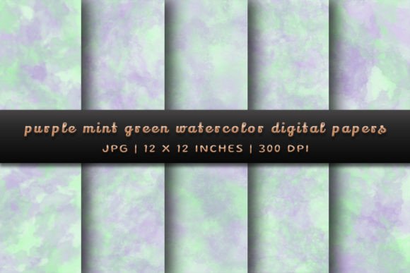 Elevate Your Creations with Purple Mint Green Watercolor Backgrounds