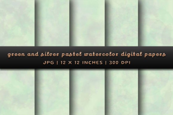 Elevate Your Designs with Green and Silver Watercolor Backgrounds