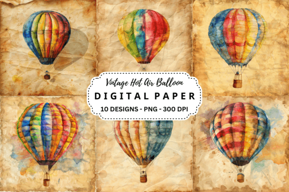Elevate Your Designs with Vintage Hot Air Balloon Backgrounds