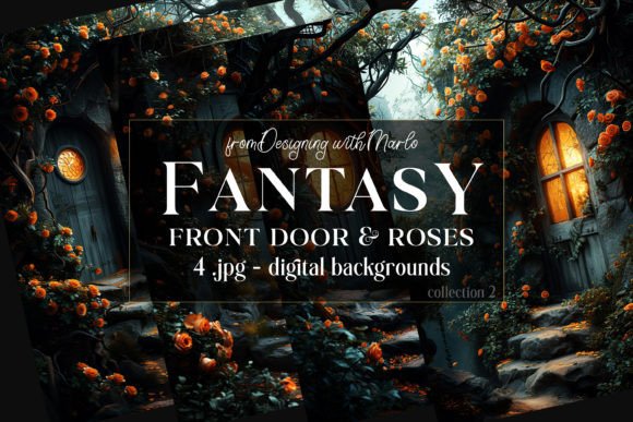 Fantasy Front Door Roses Backgrounds 2: A Creative Asset