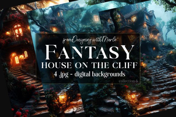 Fantasy House on a Cliff Backgrounds 6: A Designer's Escape