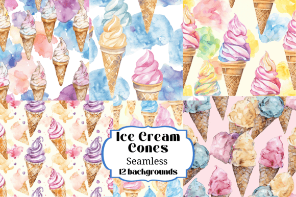 Ice Cream Cones Seamless Backgrounds: A Designer's Delight