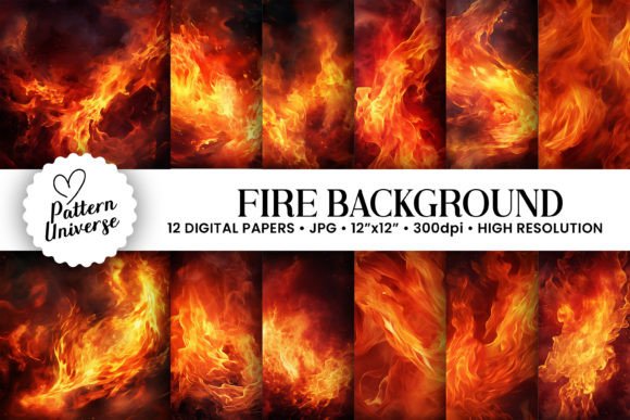Ignite Your Next Project with Fire Digital Paper Backgrounds