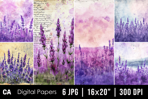 Lavender Junk Journal Page Backgrounds: Infuse Calm Into Your Craft