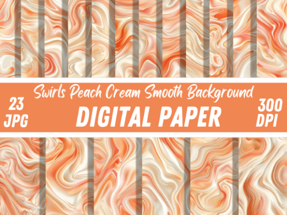 Modern Fluidity: Using Abstract Swirls Peach Cream Backgrounds