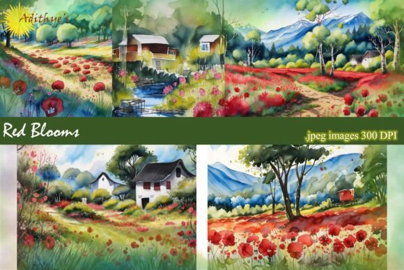 Red Blooms Backgrounds: Floral Imagery for Every Project