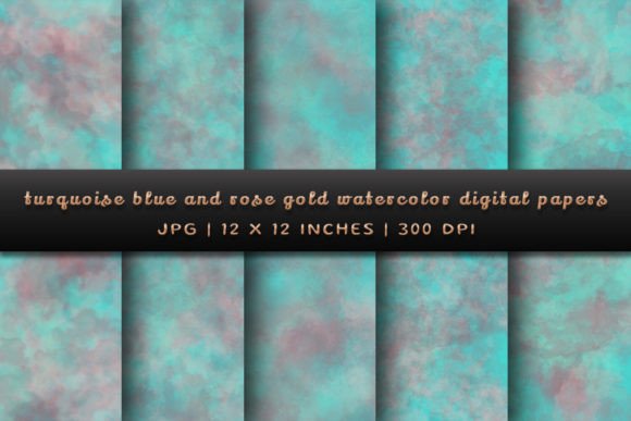 Transforming Projects with Turquoise Blue and Rose Gold Watercolor Digital Papers