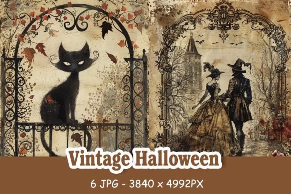 Vintage Halloween Backgrounds: Timeless Digital Art