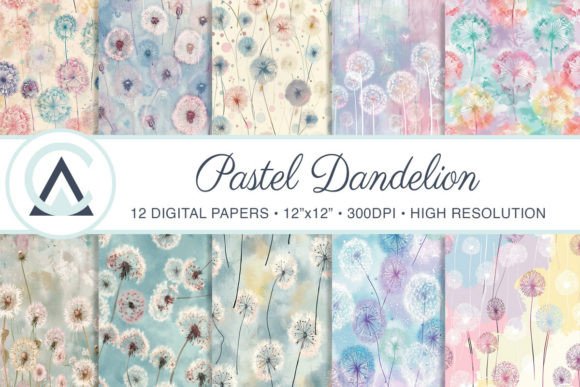 Watercolor Dandelion Flowers Backgrounds: A Designer's Soft Touch