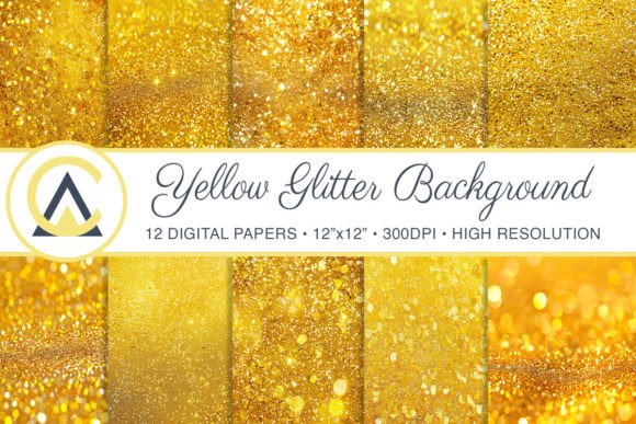 Yellow Glitter Digital Paper Backgrounds: A Designer's Sparkle