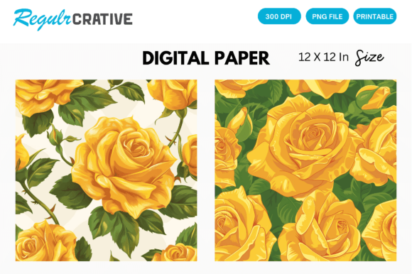 Yellow Roses Digital Paper Backgrounds: A Designer's Guide